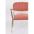 Afbeelding van White Label Living Lounge Chair Jolien Arm Gold/Pink