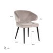 Afbeelding van Richmond Interiors Stoel Indigo Khaki velvet (Quartz Khaki 903)
