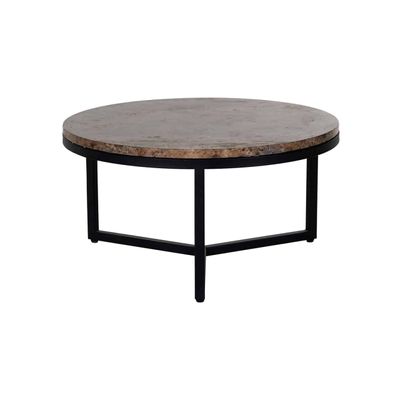 Richmond Interiors Salontafel Orion 60Ø met bruin marmer (Bruin) Richmond Interiors Salontafel Orion 60Ø met bruin marmer (Bruin)