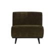 Afbeelding van BePureHome Statement Fauteuil Brede Platte Rib Warm Groen