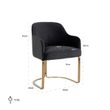 Afbeelding van Richmond Interiors Stoel Hadley Antraciet velvet / Brushed gold (Quartz Antraciet 801)