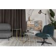 Afbeelding van White Label Living Lounge Chair Belmond Rib Green