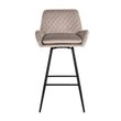 Afbeelding van Richmond Interiors Barstoel Linsey draaibaar Khaki Velvet (Quartz Khaki 903)