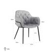 Afbeelding van Richmond Interiors Stoel Nomi Steel Velvet (Quartz Steel 806)