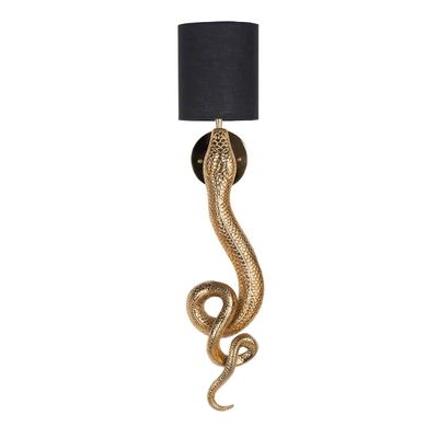 Richmond Interiors Wandlamp Daine incl. lampenkap zwart (Goud) Richmond Interiors Wandlamp Daine incl. lampenkap zwart (Goud)