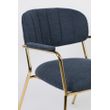 Afbeelding van White Label Living Lounge Chair Jolien Arm Gold/Dark Blue