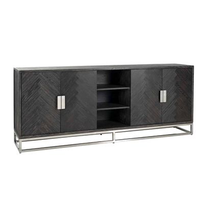 Richmond Interiors Dressoir Blackbone silver 4-deuren + open vak (Zilver) Richmond Interiors Dressoir Blackbone silver 4-deuren + open vak (Zilver)