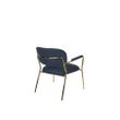 Afbeelding van White Label Living Lounge Chair Jolien Arm Gold/Dark Blue