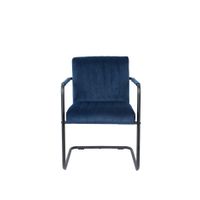 Dutchbone Stitched Armstoel Velvet Blauw