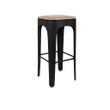 Afbeelding van White Label Living Barstool Up-High Black