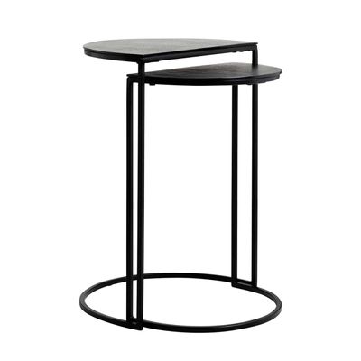 Richmond Interiors Bijzettafel Bolder set van 2 aluminium zwart (Zwart) Richmond Interiors Bijzettafel Bolder set van 2 aluminium zwart (Zwart)