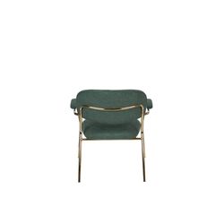 White Label Living Lounge Chair Jolien Arm Gold/Dark Green