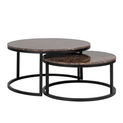 Richmond Interiors Salontafel Dalton brown emperador set van 2 (Bruin) Richmond Interiors Salontafel Dalton brown emperador set van 2 (Bruin)