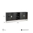 Afbeelding van Richmond Interiors Dressoir Blackbone silver 4-deuren + open vak (Zilver)