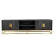 Afbeelding van Richmond Interiors TV-dressoir 220 Blackbone gold 4-deuren (Goud)