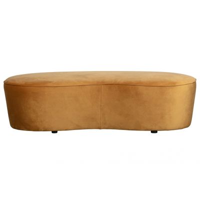 BePureHome Macaroni Bankje Fluweel Mosterd - 165 CM BePureHome Macaroni Bankje Fluweel Mosterd - 165 CM