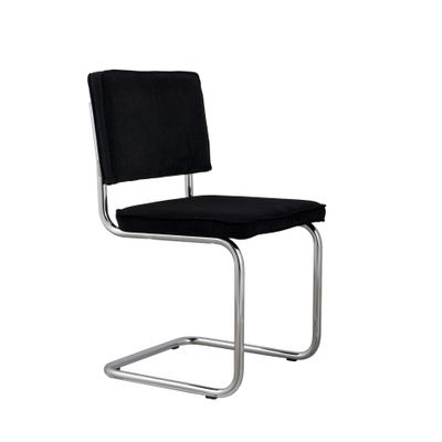 Zuiver Ridge Stoel Brushed Rib Zwart Zuiver Ridge Stoel Brushed Rib Zwart
