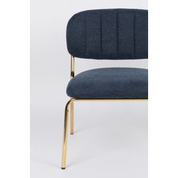 White Label Living Lounge Chair Jolien Gold/Dark Blue