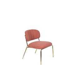 White Label Living Lounge Chair Jolien Gold/Pink