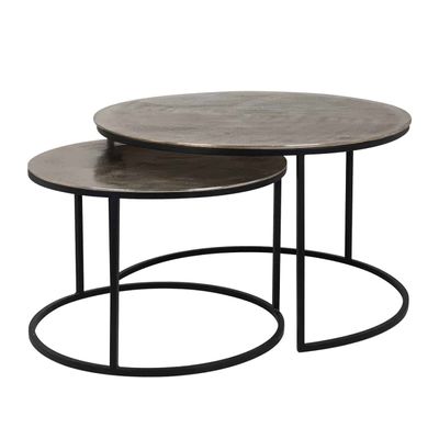 Richmond Interiors Salontafel Asher set van 2 (Champagne gold) Richmond Interiors Salontafel Asher set van 2 (Champagne gold)
