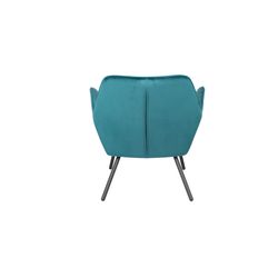White Label Living Lounge Chair Bon Velvet Blue