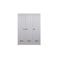 Woood Connect Kast Grijs - 3 Deurs, Stroken + Lade