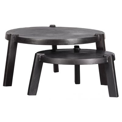 BePureHome Set V 2 - Burly Bijzettafel Metaal Zwart BePureHome Set V 2 - Burly Bijzettafel Metaal Zwart