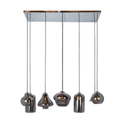 Richmond Interiors Hanglamp Crosley met 8 verschillende lampen (Zilver)