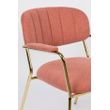 Afbeelding van White Label Living Lounge Chair Jolien Arm Gold/Pink
