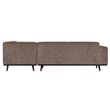 Afbeelding van BePureHome Statement Hoekbank Rechts Platte Brede Rib Taupe
