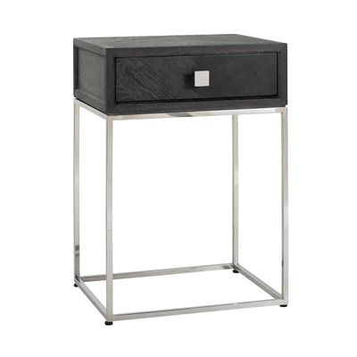 Richmond Interiors Nachtkastje Blackbone silver 1-lade (Zilver) Richmond Interiors Nachtkastje Blackbone silver 1-lade (Zilver)