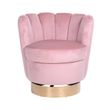 Afbeelding van Richmond Interiors Draaistoel Calista Pink velvet / gold (Quartz Pink 700)