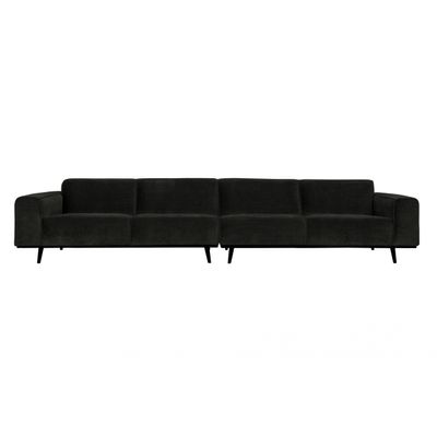 BePureHome Statement XL 4-Zits Bank 372 CM Platte Brede Rib Antraciet BePureHome Statement XL 4-Zits Bank 372 CM Platte Brede Rib Antraciet