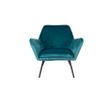 Afbeelding van White Label Living Lounge Chair Bon Velvet Blue