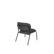 Afbeelding van White Label Living Lounge Chair Jolien Black/Dark Grey