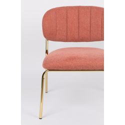 White Label Living Lounge Chair Jolien Gold/Pink