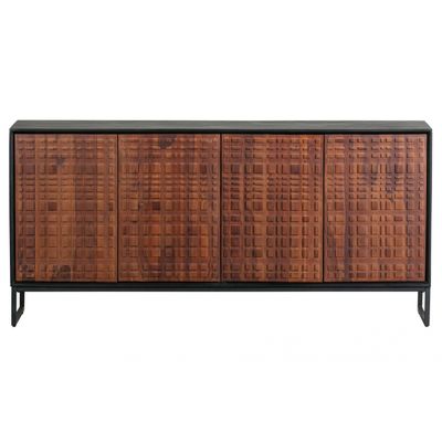 BePureHome Nuts Dressoir Hout Walnoot Zwart BePureHome Nuts Dressoir Hout Walnoot Zwart