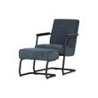 Afbeelding van Woood Micha Fauteuil Ribstof Staalblauw