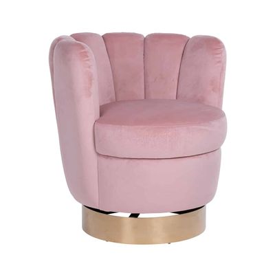 Richmond Interiors Draaistoel Calista Pink velvet / gold (Quartz Pink 700) Richmond Interiors Draaistoel Calista Pink velvet / gold (Quartz Pink 700)