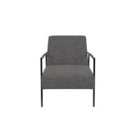 White Label Living Lounge Chair Wakasan Dark Grey