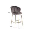 Afbeelding van Richmond Interiors Barstoel Pippa Stone Velvet / gold (Quartz Stone 101)
