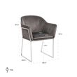 Afbeelding van Richmond Interiors Stoel Tresanto Stone Velvet / Silver (Quartz Stone 101)