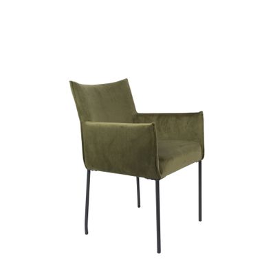 White Label Living Armchair Dion Velvet Olive White Label Living Armchair Dion Velvet Olive