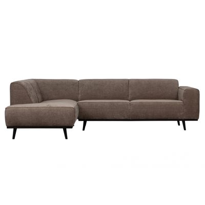 BePureHome Statement Hoekbank Links Platte Brede Rib Taupe BePureHome Statement Hoekbank Links Platte Brede Rib Taupe