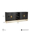 Afbeelding van Richmond Interiors Dressoir Blackbone gold 4-deuren + open vak (Goud)