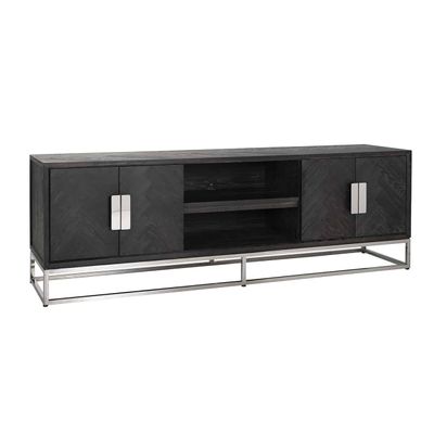Richmond Interiors TV-dressoir 185 Blackbone silver 4-deuren (Zilver) Richmond Interiors TV-dressoir 185 Blackbone silver 4-deuren (Zilver)