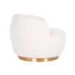 Afbeelding van Richmond Interiors Draaifauteuil Teddy White Faux sheep / Brushed gold