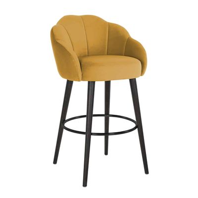 Richmond Interiors Barstoel Tulip Ochre velvet (Quartz Oaker 402) Richmond Interiors Barstoel Tulip Ochre velvet (Quartz Oaker 402)