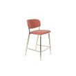 Afbeelding van White Label Living Counter Stool Jolien Gold/Pink