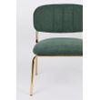 Afbeelding van White Label Living Lounge Chair Jolien Gold/Dark Green